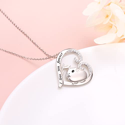 YinShan Cute Animal Necklaces for Women Girls 925 Sterling Silver Guinea Pigs/Sunflower/Panda/Alpaca & Sloth/Bunny/Puppy Dog Necklace Jewelry Birthday Gifts4