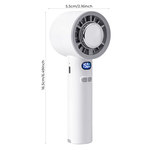 Ventilador de mano portátil con pantalla LED ajustable y batería recargable 7