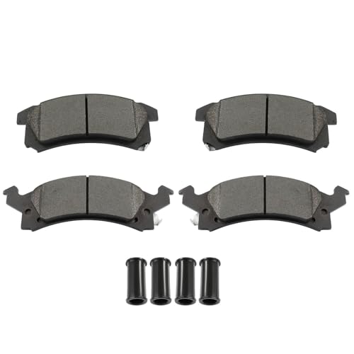 Image of cciyu D673 Brake Pads w /Hardware Front Disc Brake Pad Set | Fit For Buick For Skylark,For Chevy For Beretta,For Cavalier,For Corsica,For Oldsmobile For Achieva,