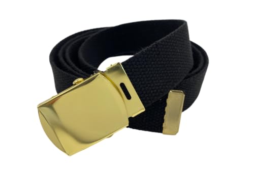 Canvas Belt with Brass Buckle - Military, Golf, Up to 55