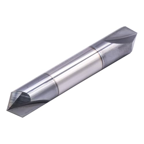 Image of 3 /8 inch 2 Flute 90 Double End Solid Carbide Chamfer End Mill - AlTiN Coated | 90 Chamfer Angle, V Groove Router, 3 /8 inch Shank 2-1 /2 inch OAL For Milling Wood, Alloy Steel, Carbon Steel, Cast Iron, Copper