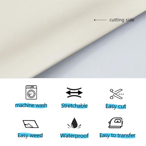 Image of guangyintong Reflective White Heat Transfer Vinyl HTV Rolls, 12 inch x 8ft Reflective Iron on Vinyl for T-Shirts, White HTV Vinyl for All Cutter Machine Easy to Cut & Weed for HTV DIY Design