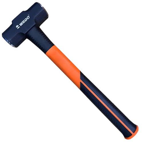 WEDO Martillo de trineo – 3 libras, acero de alto carbono, mango antideslizante, martillo de perforación para construcción, jardinería, trabajo en el patio
