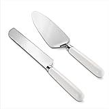 2-teilig: Tortenheber aus hochglanzpoliertem Edelstahl 18/10, Tortenmesser aus hochglanzpoliertem Klingenstahl mit feinem Sägeschliff