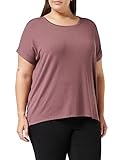 JDY Damen Einfarbiges T-Shirt | Basic Rundhals Ausschnitt Kurzarm Top | Short Sleeve Oberteil ONLMOSTER, Farben:Bordeaux, Größe:XXL