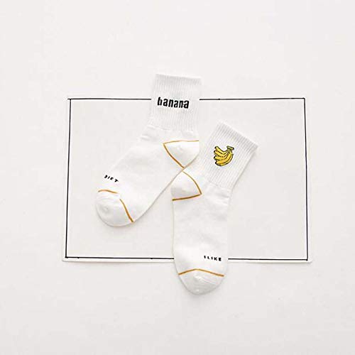 nulala La Letra Blanca UNE a los Bonitos Calcetines de plátano con Forma de lápiz, para Parejas de misiles, de la Novedad Dura