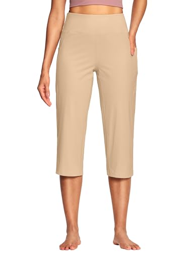 Image of ISEEGZ 15 inch / 18 inch / 21 inch / 25 inch Capri Pants for Women High Waist with Pockets Women's Capris Workout Yoga Pants Loose Straight Leg