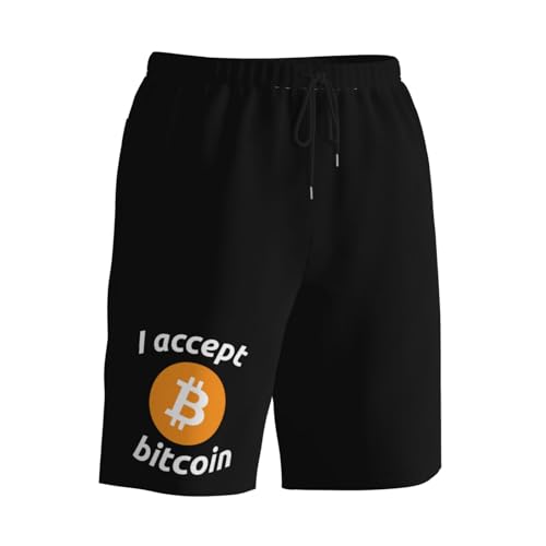 I Accept Bitcoin Mens Swim Trunks Quick Dry Board Shorts 7" - Hawaii Beach Swimwear2