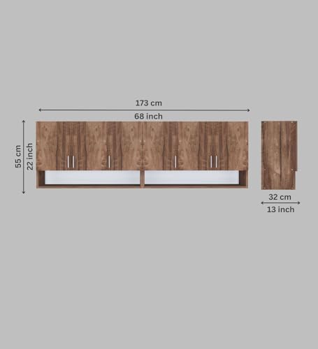 Image of SPECIALITY PANELS 6 Door Modular Wall Mounted Kitchen Cabinet with Organizer Shelf Space Saving Storage Unit Durable Engineered Wood Cupboard for Kitchen Living Room Utility Organizer Furniture