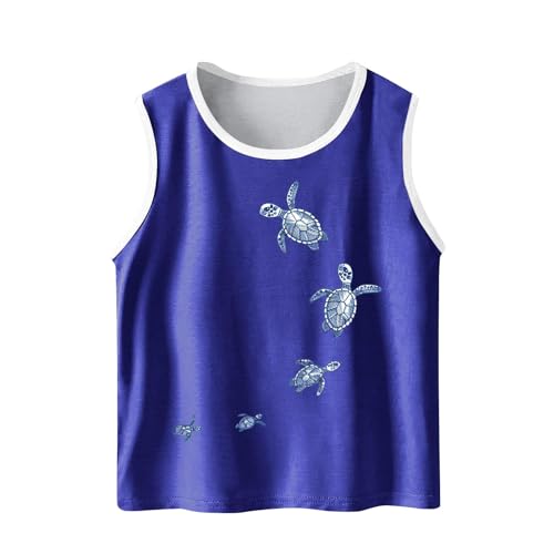 3-15T Baby Boy and Girls Sport Tank Tops Cute Sea ​​Turtle Graphic Tees Vest Sleeveless Loose Comfy Basic Shirts3