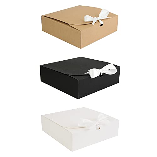 Boîtes cadeau en kraft marron blanc noir pour emballage petit colis et bijoux