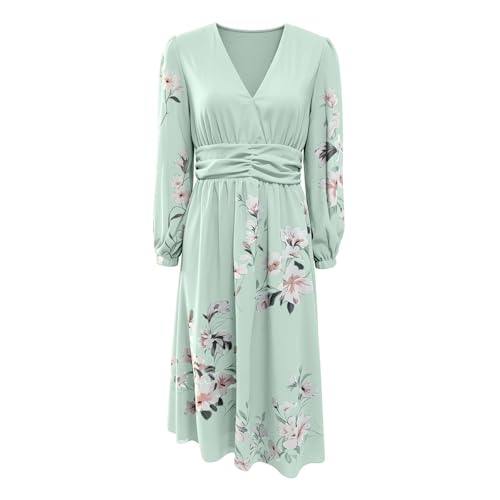 Robe de soirée longue et robe de bal fleurie col V