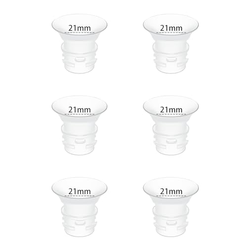 6pcs Flange Insert 21mm Compatible with eufy S1 pro/S1/E20/E10 Wearable Breast Pump 21mm Flange Sizing Kit for eufy Pump BPA Free Silicone Comfortable and Precise Fit for Better Suction