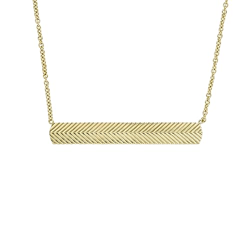 Image of Fossil Women's Gold-Tone Stainless Steel Pendant Chain Necklace for Women