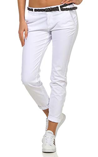 Sublevel Damen Boyfriend Chino Hose LSL-247/LSL-393 Stoffhose inkl. Gürtel...