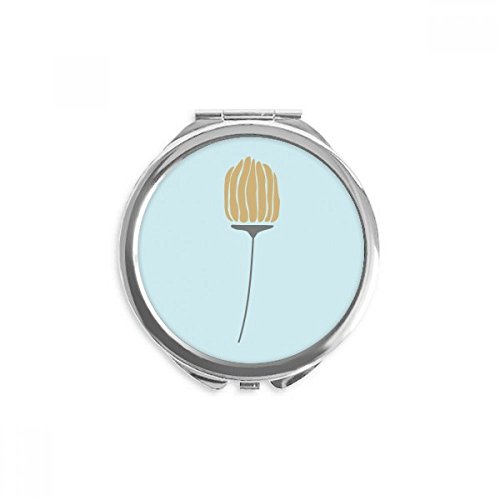 Miroir rond maquillage de poche portable compact motif plantes art