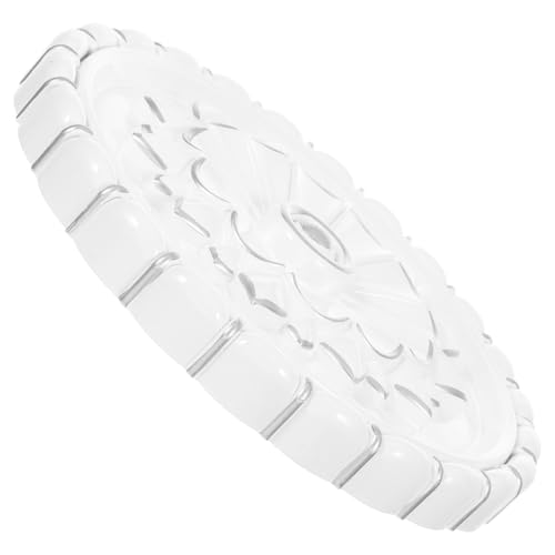 Ciieeo Elegant Round Ceiling Medallion with Vintage Floral Wall Sculpture Lightweight DIY Wall Applique for Living Bedroom Office Decor European Style Relief Design