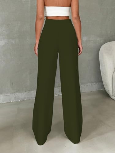 Image of Toochki Trousers for Woman Pants Women's Formal Office Korean | Black Track Pant | Straight | Cotton Spandex Stretchable Trouser | High-Waisted Bottom Wear