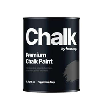 Hemway - Premium Chalk Paint - Peppercorn Grey 1 L | Chalky Matt Shabby Chic Finish for Interior Furniture & Walls | Quick Dry & 1 Coat