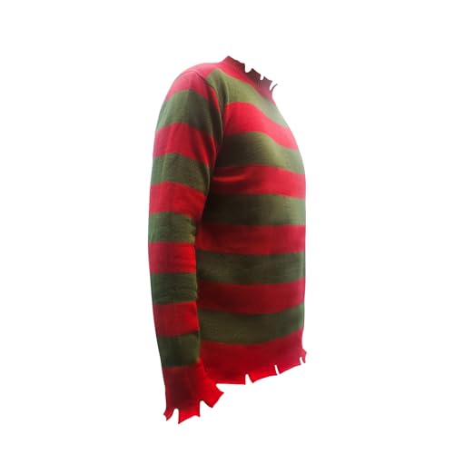Adult Halloween Men's Knitted Striped Sweater Horror Killer Movie Devil Costume with Hat3