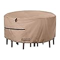 ULTCOVER Round Patio Furniture Cover - Outdoor Waterproof Table with Chair Set Cover 76 inch