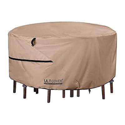 ULTCOVER Round Patio Furniture Cover - Outdoor Waterproof Table with Chair Set Cover 76 inch