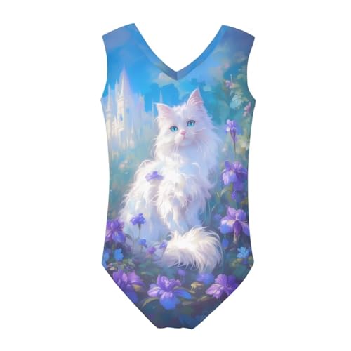 Image of Girls Bathing Suit Size 3-14 Swimsuits for Girls One-Piece Swimwear Summer V-Neck Sleeveless