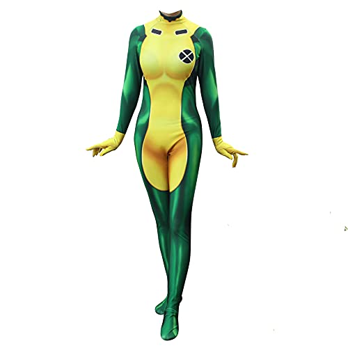 Xyjrnjvh Superhero Cosplay Costume for Womens Halloween Full Set Bodysuits Zentai 3D Style Jumpsuit (Adult-S Yellow)
