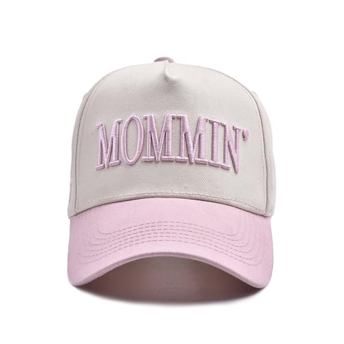Image of Mommin Trucker Hat, Adjustable Embroidered Vintage Two-Tone Mama Baseball Cap