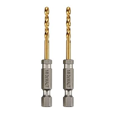 AMAZON - DEWALT Drill Bit Set, 1/8″, 2-pc, Titanium Nitride Coated, Tapered Core for Optimum Durability (DD5108T)
