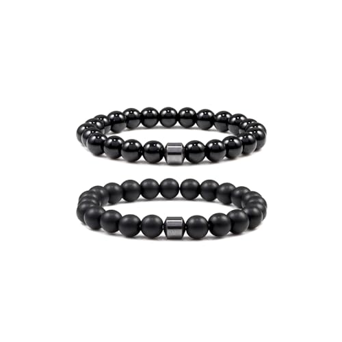 IQPDYV Anti Smoking Bracelets for Women Smoking Cessation Bracelet for Men Quit Smokings Anti Anxiety Bracelet Spiritual Bracelets Helps Relief Anxiety Frustration Irritability (Style2-black+black)