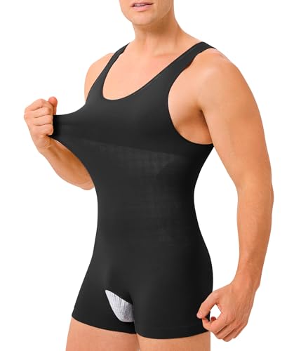 KUMAYES Camiseta Compresión Hombre Chaleco Faja Reductora Hombre Adelgazantes Full Body Shaper Fajas (FR/ES, Letras, S, Regular, Regular, Negro)