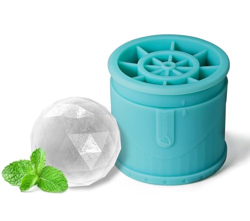 BELLOLINEA Moldes grandes para hacer bolas de hielo de whisky de 2.55 pulgadas, 1 paquete (azul marino)