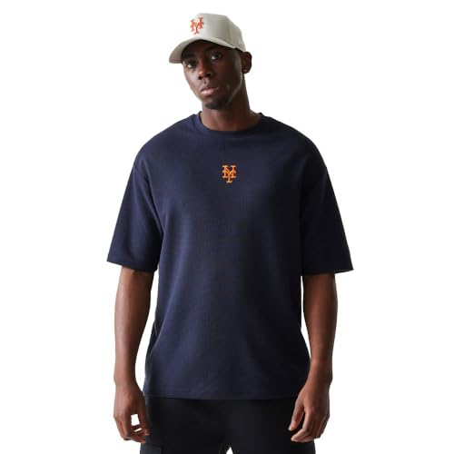 Camiseta New Era MLB New York Mets Talla L de Manga Corta de Algodón Texturizado