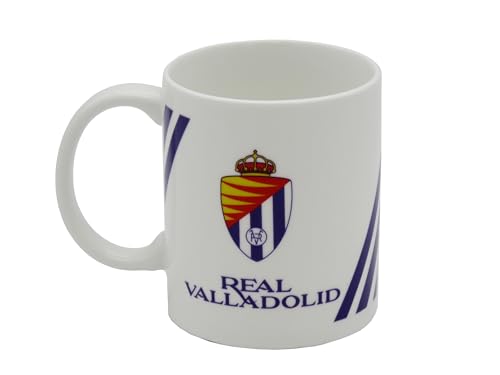 CYPBRANDS Real Valladolid, Taza, Menaje, Desayuno, Cerámica, Color Blanco, Producto Oficial