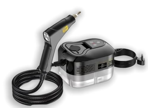 LumoLightスチームクリーナー、大容量、高温、高圧、温度設定、消毒、殺菌、ダニ除去、ポータブル、110V、ハウスキーピング、クリーニング用品、キッチン、エアコン、油除去、洗濯機、車、カーペット、高温スチーム洗浄機、 (ブラック)