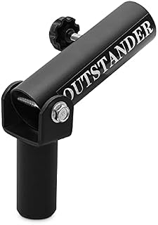 OUTSTANDER T-Bar Row Platform for 2-Inch Olympic Bars with Securing Knob, Barbell Post Insert Landmine Attachment of Heavy Duty Steel, 360° Swivel, Multifunctional Gym Equipment for Full Body Workout