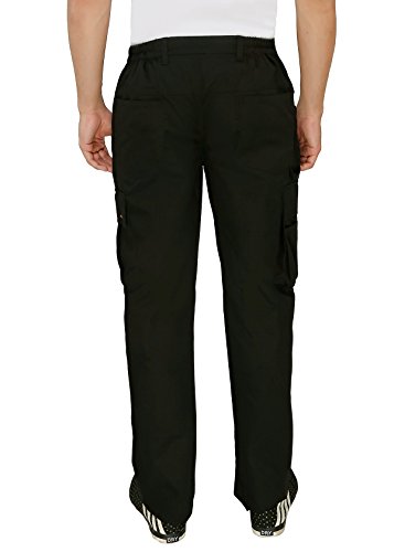 Image of ASHDAN Outdoor Solid Cargos. Regular Fit. Multi-Utility Pockets. Sturdy Polyester-Cotton Blended Cargo Trousers