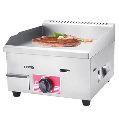 Commercial Desktop Gas Griddle, Commercial Countertop Stainless Steel Griddle Cooking BBQ Flat Hot Plate