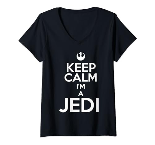 Star Wars Rebel t-shirt col V femme coton souple Keep Calm I'm A Jedi
