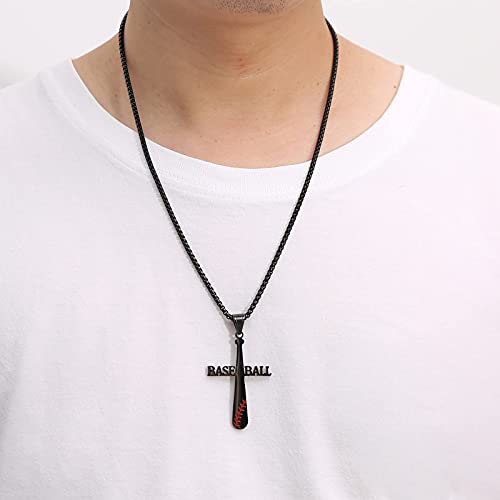 image for HZMAN Baseball Cross Pendant, I CAN DO ALL THINGS STRENGTH Bible Verse