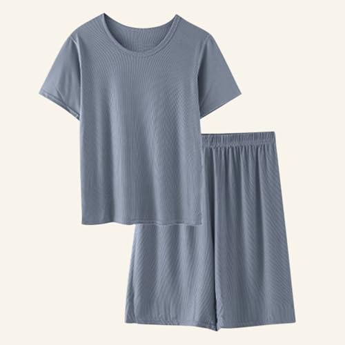 Men Pajama Set Short Sleeve Shirt and Shorts Pajamas 2 Pieces Sets Lightweight Soft Sleepwear Mens Pjs Lounge Wear 20252