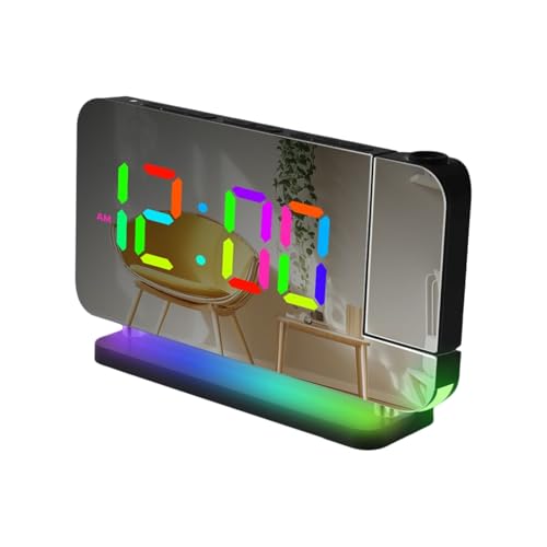 Despertador para niños, brillo ajustable con luz de color | Despertador de proyección digital LED - Para habitaciones de niños, mesa de tela nocturna, escritorio y habitación de estudiante
