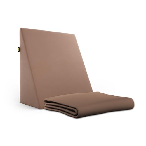 Image of Frido Wedge Plus Cushion Cover | Ultrasoft, Breathable & Cool Pillow Cover | Aesthetic Pillow Cover for Home | Durable & Machine Washable | Light Caramel