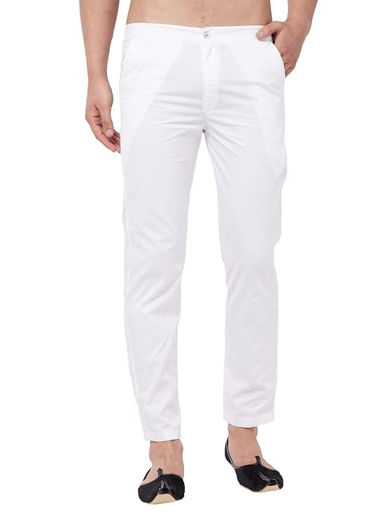 cosmic trends White Casual Pant Pyjamas for Men, 100% Cotton-picture-20