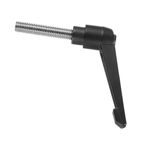 Image of uxcell Adjustable Clamping Lever Handle M10 x 45mm Metric 304 Stainless Steel Male Threaded Stud Hand Knobs Push Button Ratchet Rotating Screw Handles Bolts with Locking Lever Black