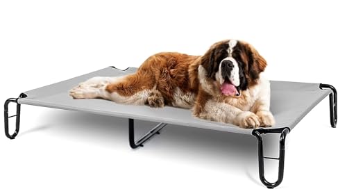 BestVida Erhöhtes Hundebett, 122 x 83,8 x 20,3 cm, groß, Grau