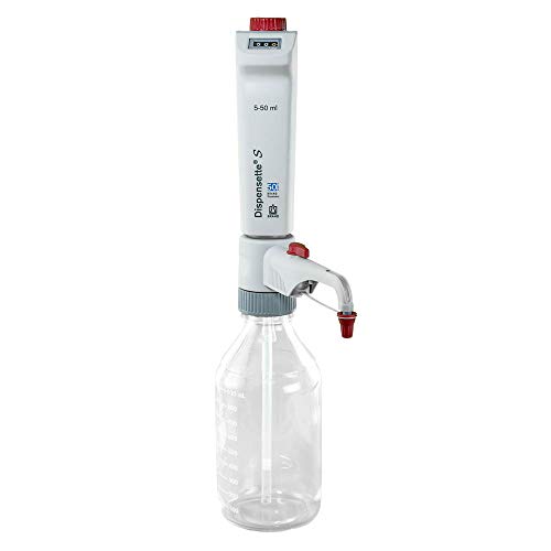 BrandTech 4600361 Dispensette S Digital Bottletop Dispenser with Recirculation Valve, 5-50 mL