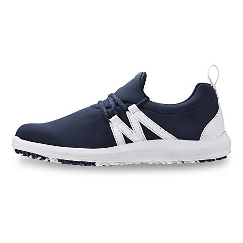 FootJoy Women's Leisure Slip-On Previous Season Style Golf Shoes, Navy/White, 6.5 M US