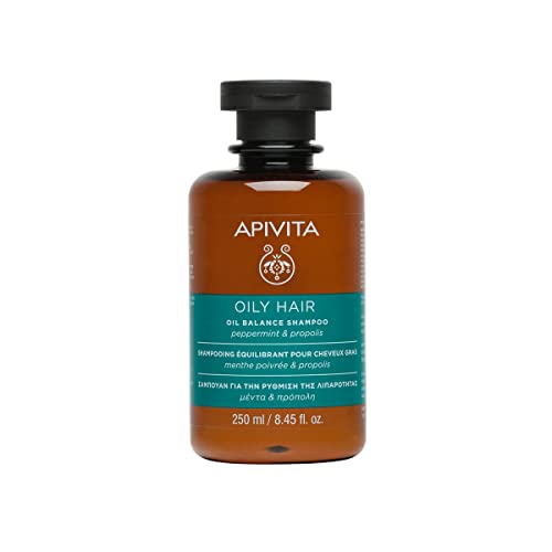 Apivita Champú Equilibrante para Cabello Graso 250 ml – Con Propóleo, Tomillo y Romero Bio – Regula Sebo, Refresca y Deja el Cabello Ligero